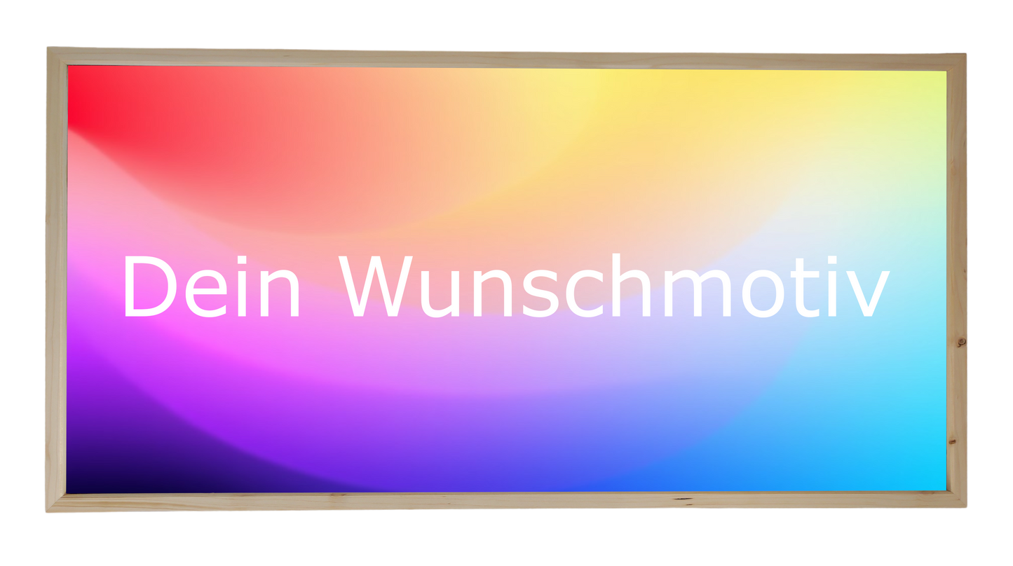 Akustikbild KUNIGUNDE Wunschmotiv im Fichte-Rahmen – 100x50 cm, transparent