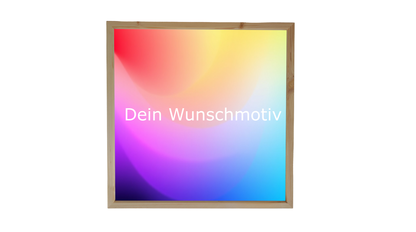 Akustikbild KUNIGUNDE Wunschmotiv im Fichte-Rahmen – 50x50 cm, transparent